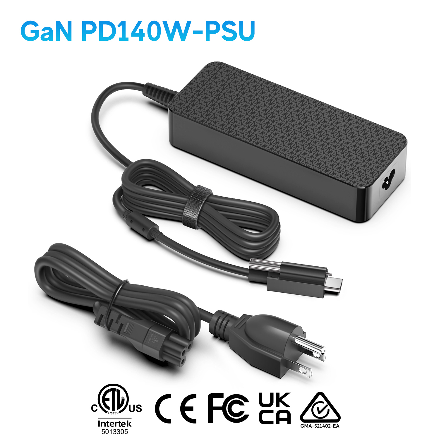 USB-C PD140W Cargador Con Conector De Bloqueo