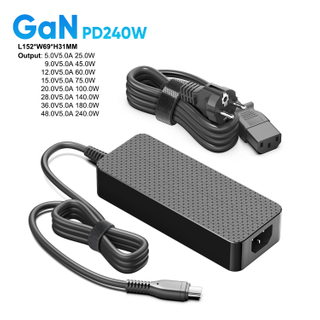 GaN 240W USB-C PD Cargador