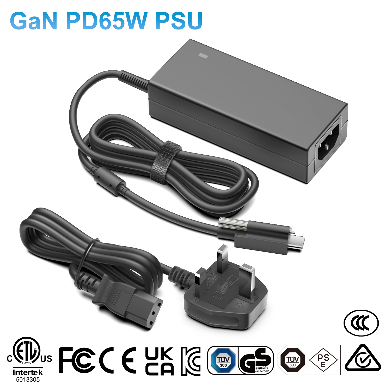 USB-C PD65W Cargador Con Conector De Bloqueo
