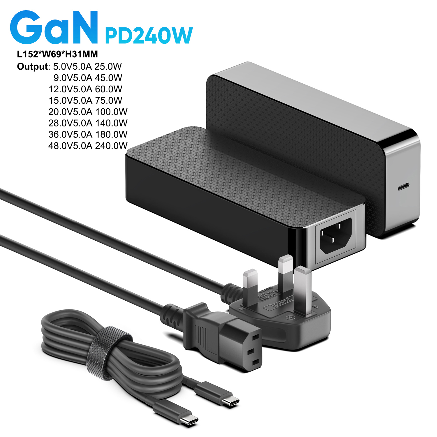 GaN 240W PD USB C Cargador de Medical