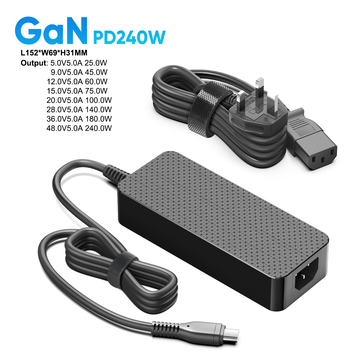 GaN 240W PD USB C Cargador de Medical