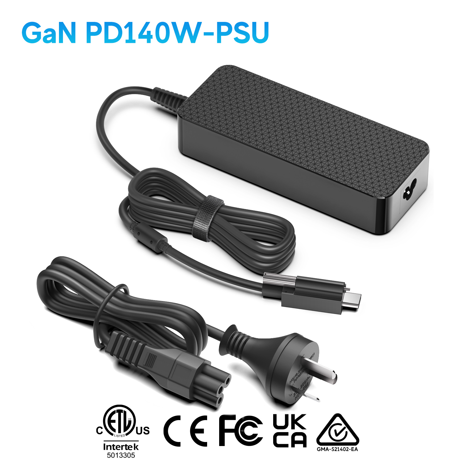 USB-C PD140W Cargador Con Conector De Bloqueo